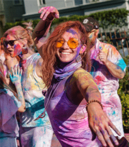 Dancing at Holi Event